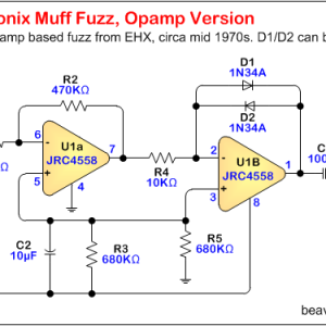 EHX Muff Fuzz (Opamp Version) project by Beavis Audio Research